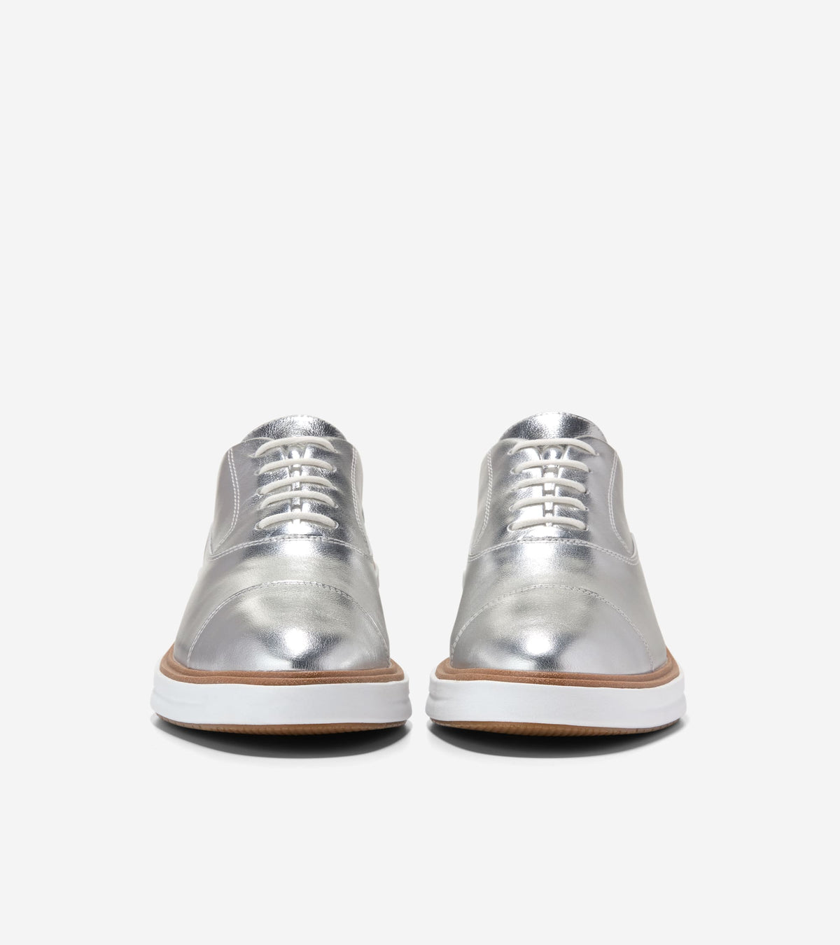 W37726:SILVER METALLIC LEATHER / WHITE