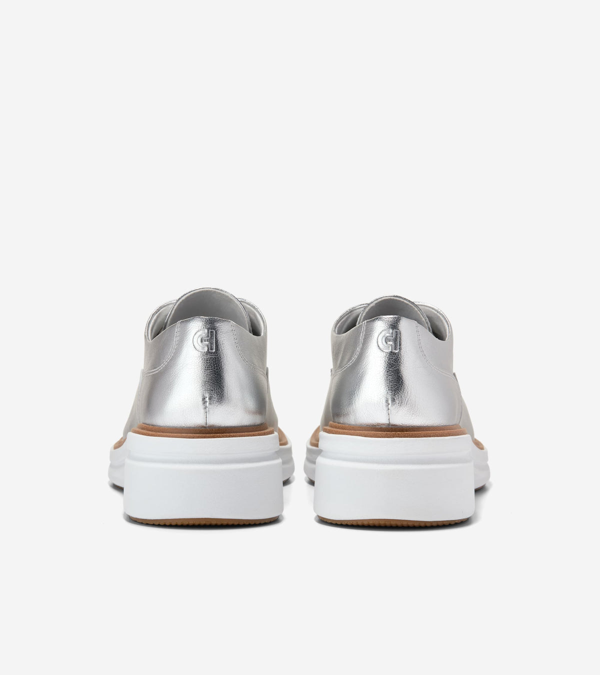 W37726:SILVER METALLIC LEATHER / WHITE