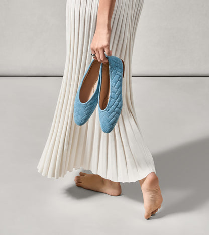 W36639:PROVINCIAL BLUE QUILTED SUEDE