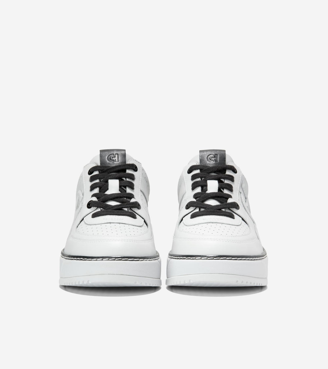 W32839:WHITE PERF LEATHER/BLACK/WHITE