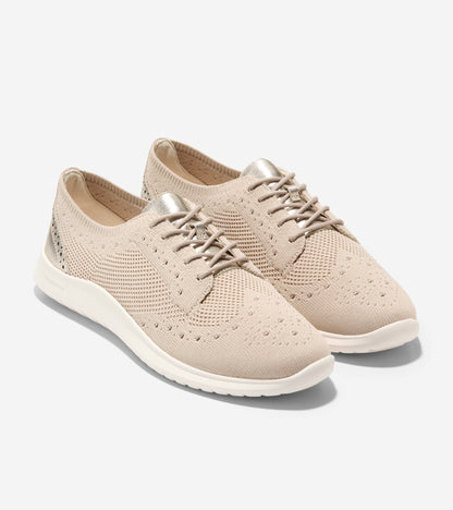 W30723:RYE KNIT/METALLIC GOLD LEATHER/IVORY