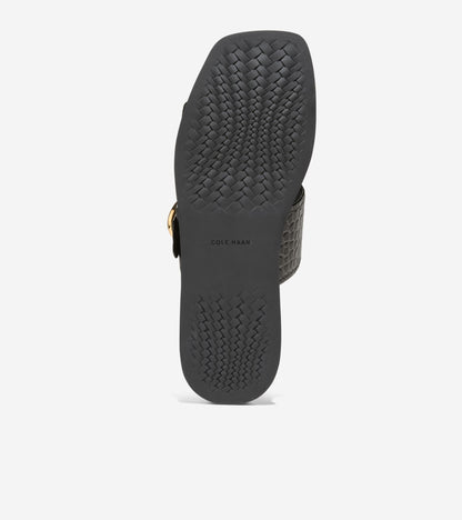 W35351:BLACK CROC PRINT LEATHER