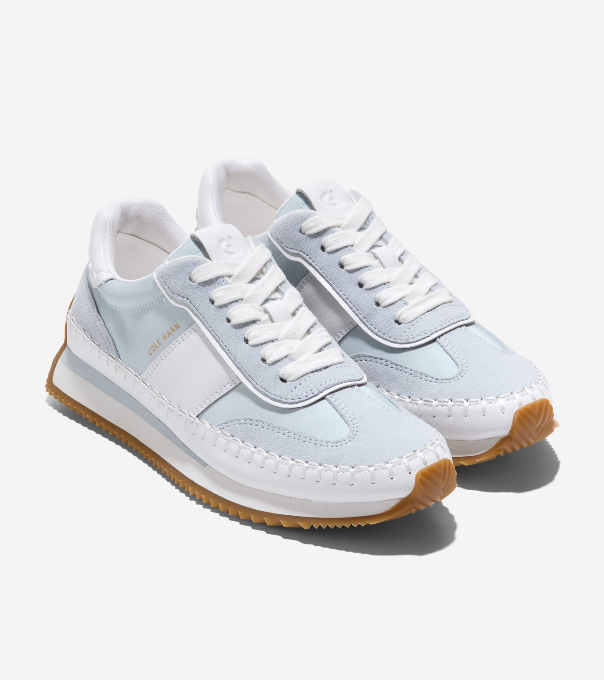 W36786:BALLAD BLUE NYLON/SDE / WHITE LTHR