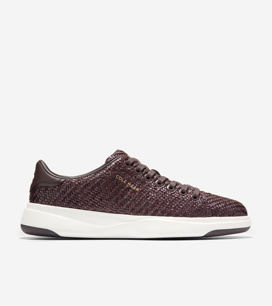 W36966:DK BROWN RAFFIA/DK CHOC  LTHR/WHITE