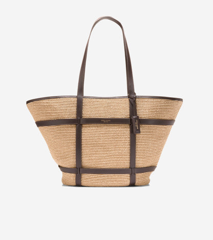 U08153:NATURAL RAFFIA/DK. CHOCOLATE.:0000