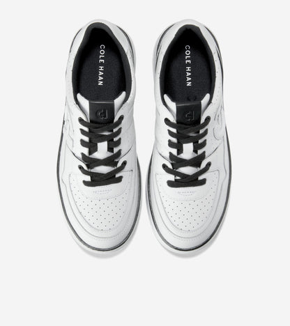 W32839:WHITE PERF LEATHER/BLACK/WHITE
