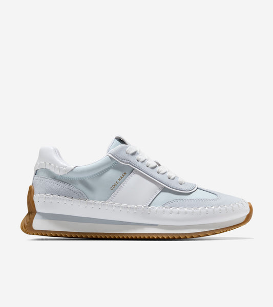 W36786:BALLAD BLUE NYLON/SDE / WHITE LTHR