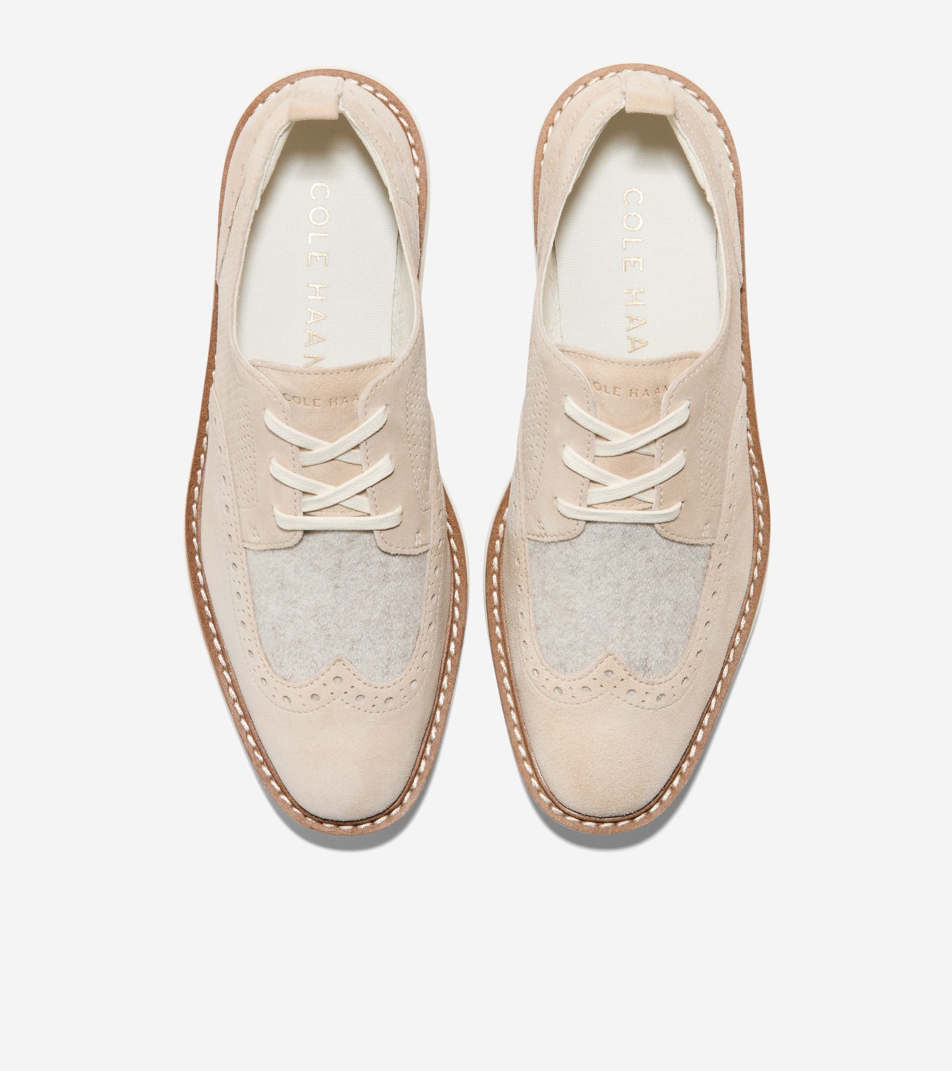 W34813:CH LT SESAME SUEDE/NATURAL WOOL/IVORY